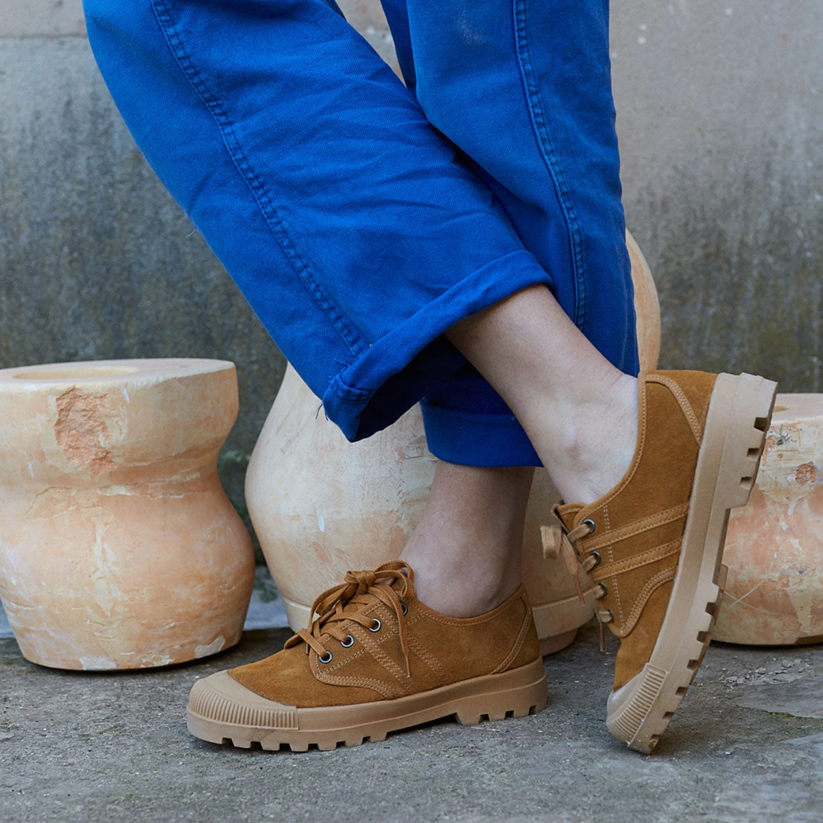 AUTHENTIQUE L/S F4G OCRE Pataugas AUTHENTIQUE L/S F4G OCRE -Pataugas Boutique authentique low suede ocre